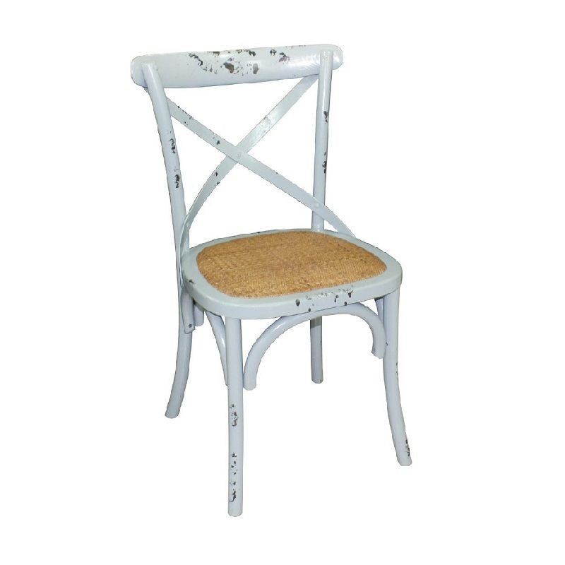 Bolero Blue Wooden Dining Chairs with Backrest (Pack of 2) - GG655 Mattys