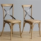 Shelving Bolero Natural Wooden Dining Chairs with Backrest (Pack of 2) - GG656 Bolero