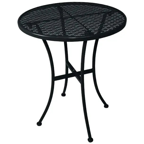 Furniture Bolero Black Steel Patterned Round Bistro Table Black 600mm - GG705 Mattys