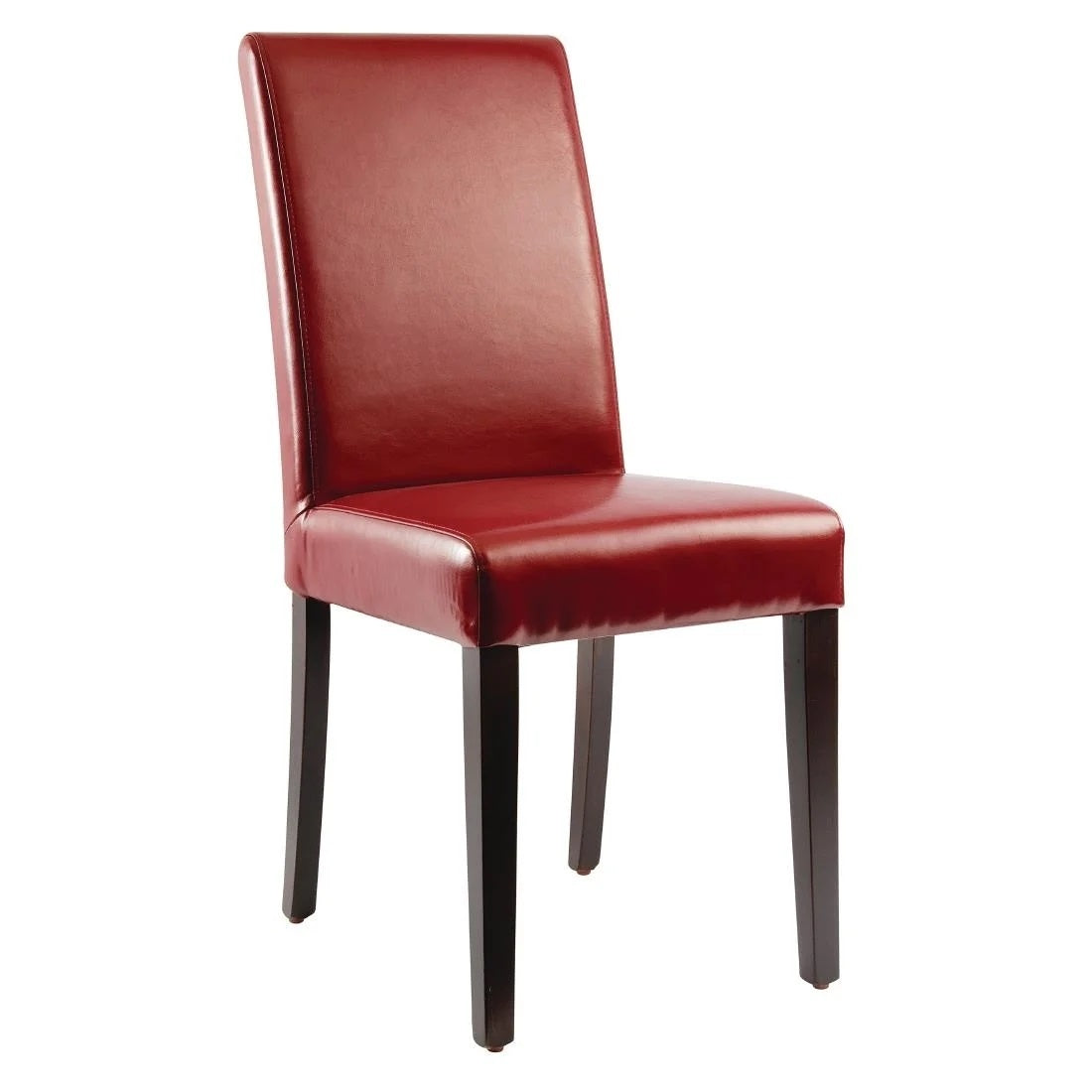 Bolero Faux Leather Dining Chairs Red (Pack of 2) GH443 Mattys