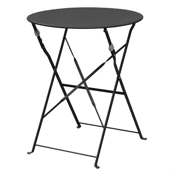 Bolero Black Pavement Style Steel Table 595mm GH558 Mattys