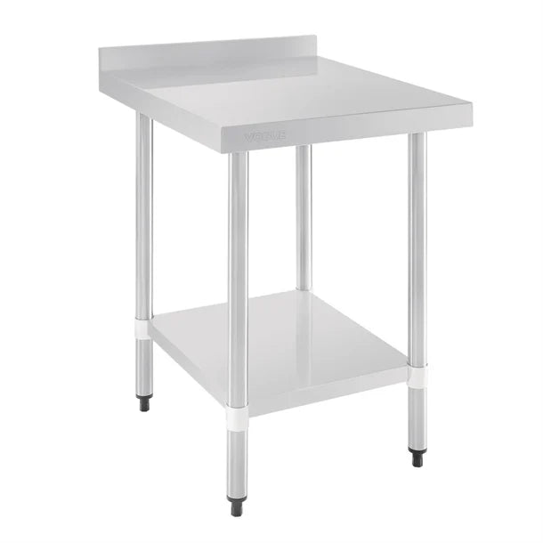 Shelving Vogue Stainless Steel Table with Splashback 600mm - GJ505 Vogue