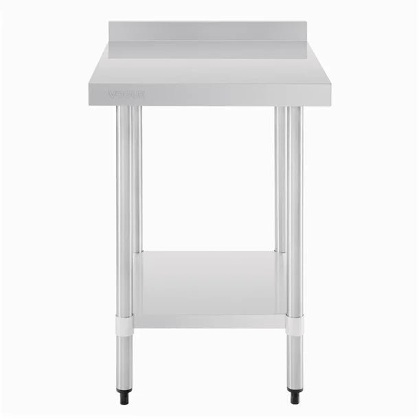 Shelving Vogue Stainless Steel Table with Splashback 600mm - GJ505 Vogue