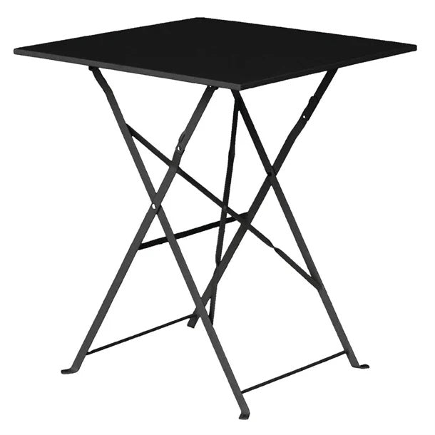 Bolero Black Square Pavement Style Steel Table GK989 Mattys