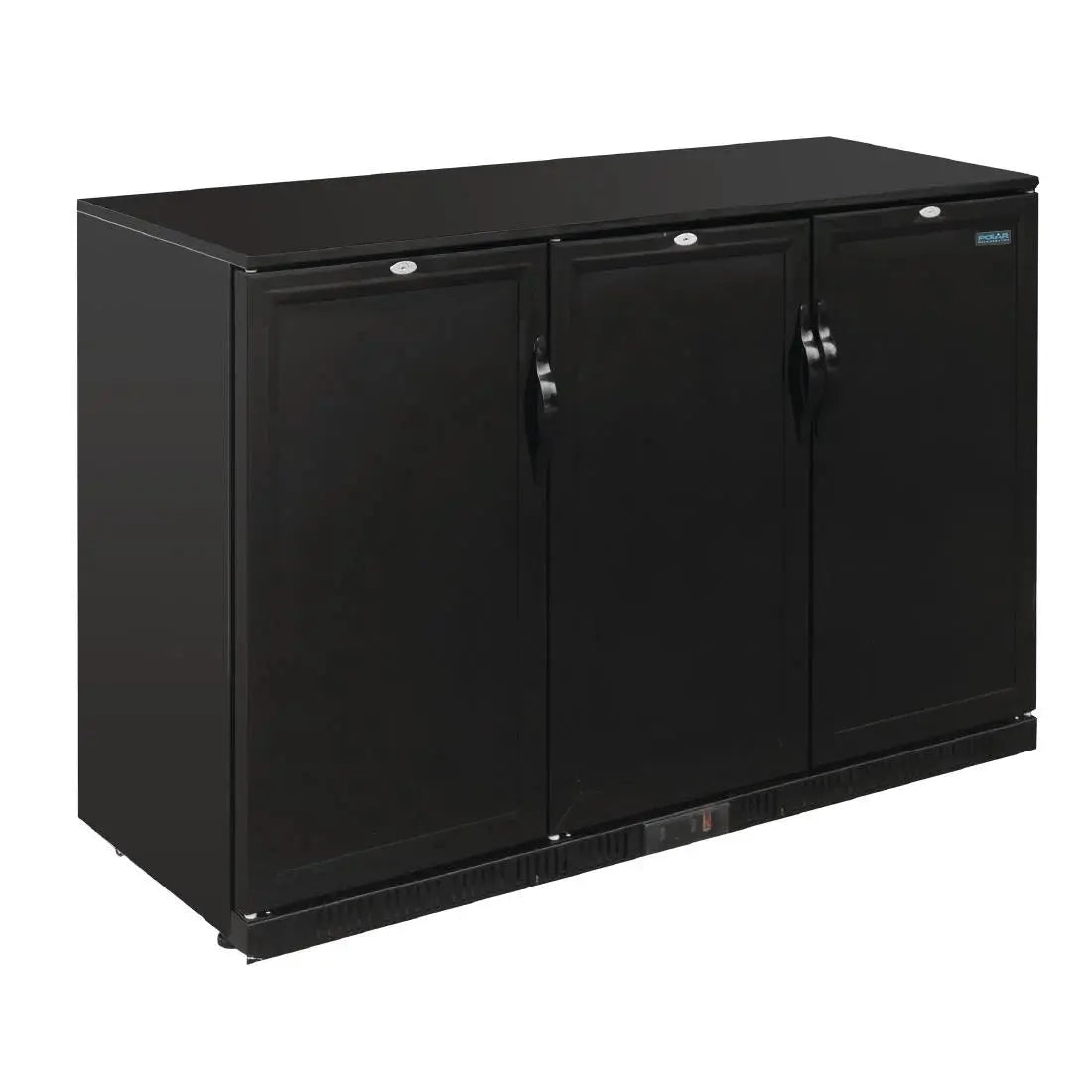 Polar G-Series 900mm Triple Solid Door Back Bar Cooler in Black 330Ltr GL017-A Mattys