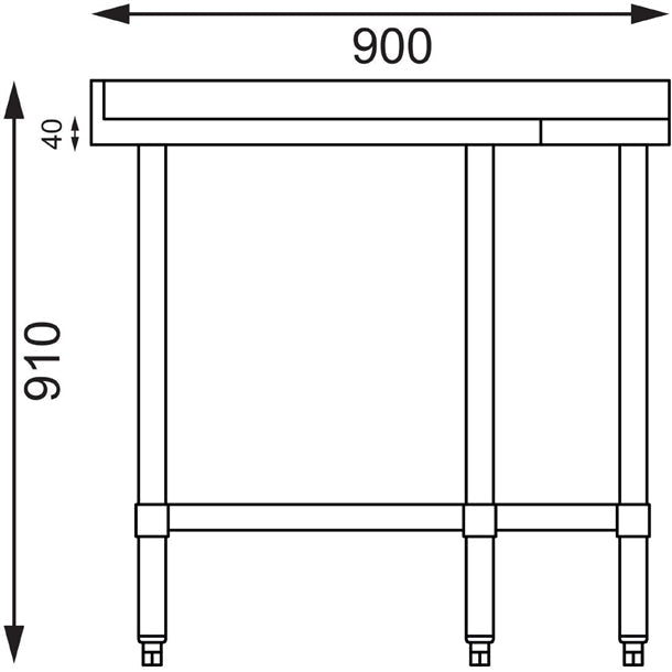 Shelving Vogue Stainless Steel Corner Table 700mm - GL278 Vogue