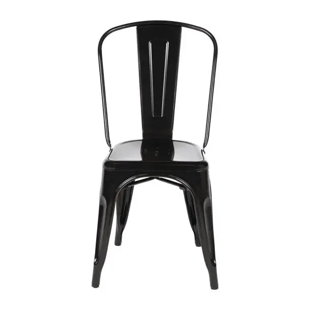 Bolero Black Steel Bistro Side Chair (Pack of 4) GL331 Mattys