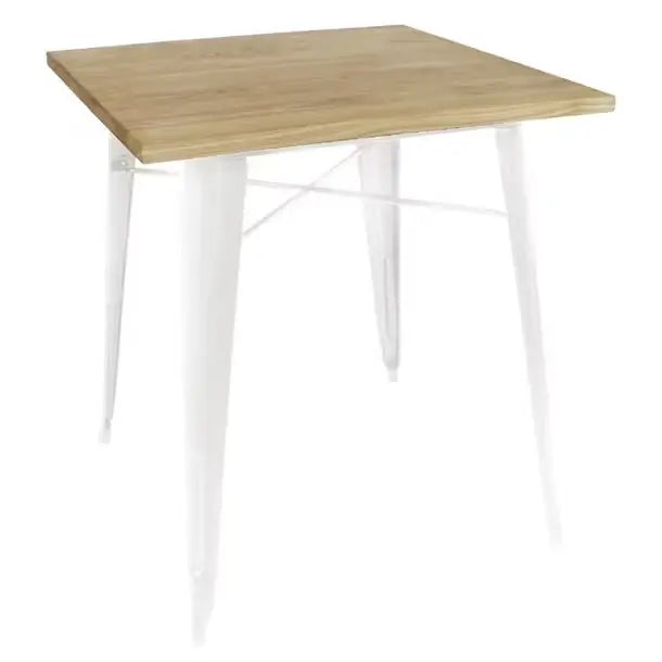 Shelving Bolero Bistro Metal Square Table White with Wooden 700mm - GM633 Bolero