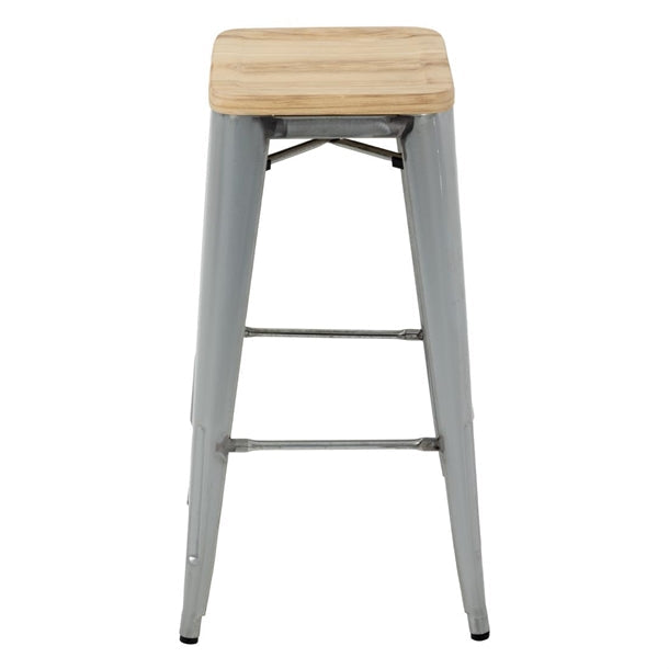 Shelving Bolero High Metal Bar Stools with Wooden Seat Pad - GM638 Bolero