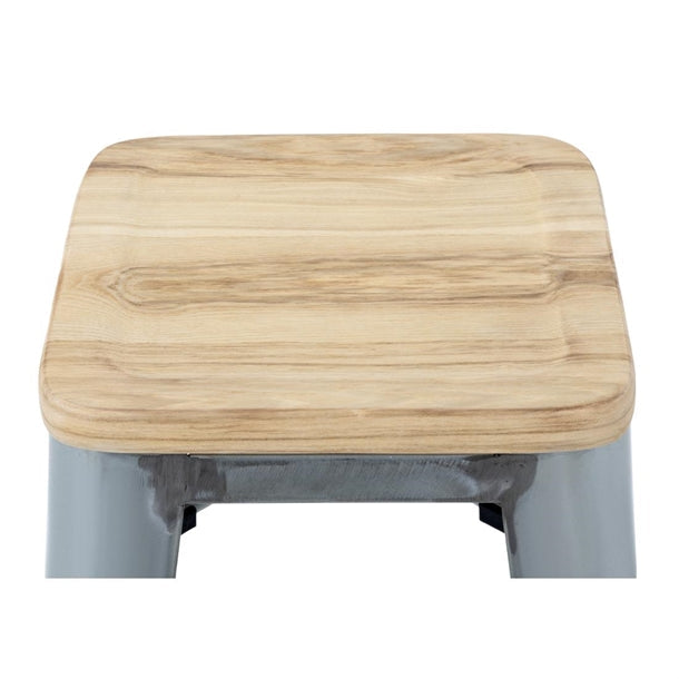 Shelving Bolero High Metal Bar Stools with Wooden Seat Pad - GM638 Bolero