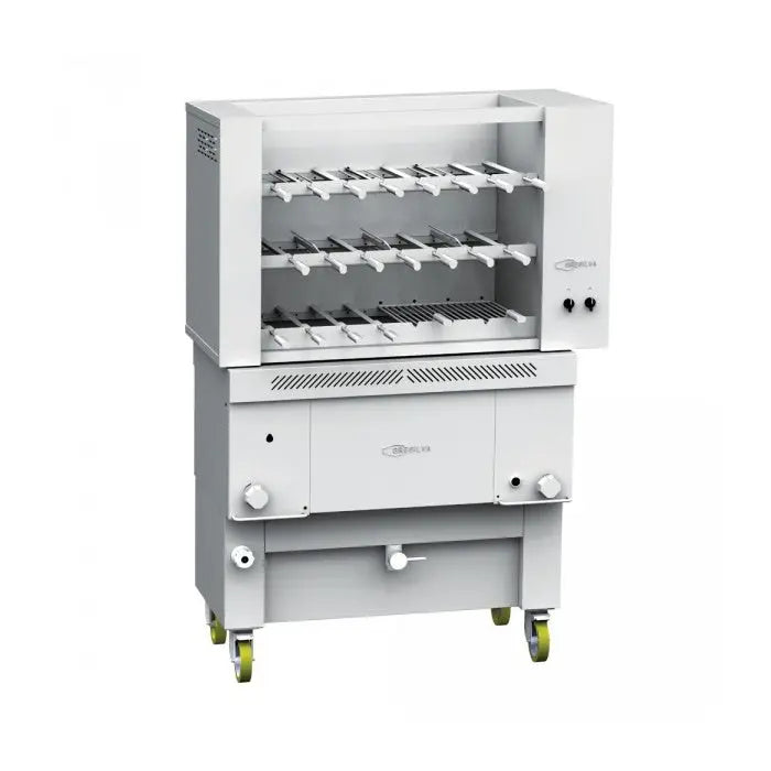 Gresilva GR20 Rodizio Direct Heat Multifuction Gas Grill With Auto-Feed Water Bath | 20 Rotating Skewer Module | Fixed Grill Area 747mm X 478mm Mattys