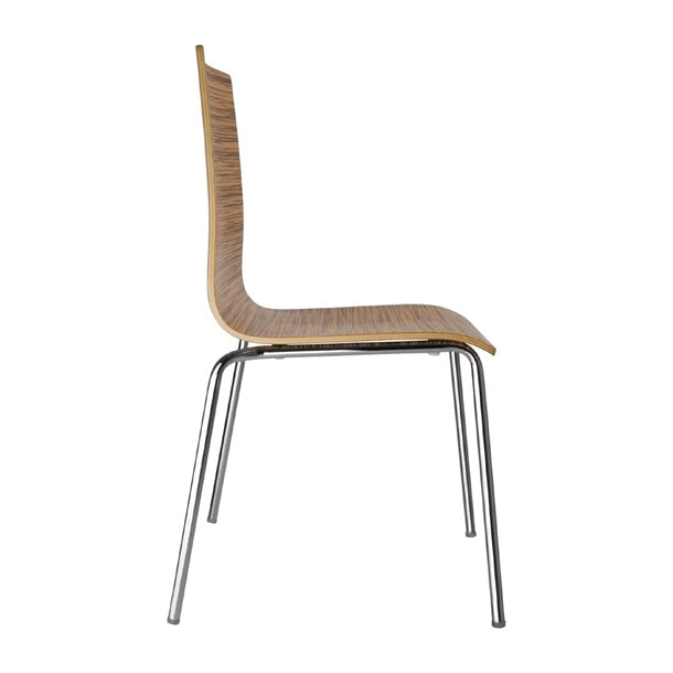 Shelving Bolero Square Back Side Chair Zebrano (Pack of 4) - GR344 Bolero