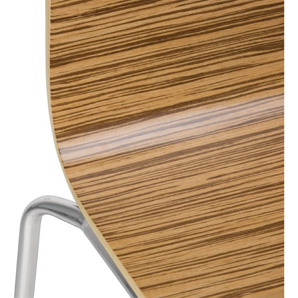 Shelving Bolero Square Back Side Chair Zebrano (Pack of 4) - GR344 Bolero