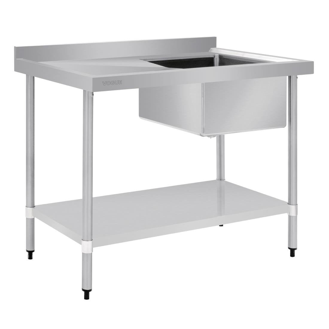 Vogue Single Bowl Sink L/H Drainer - 1200mm x700mm 90mm Drain HC914 Mattys