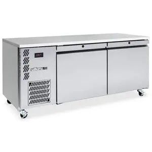 Emerald - Two Door Stainless Steel Under Counter Storage Refrigerator HE2USS Mattys