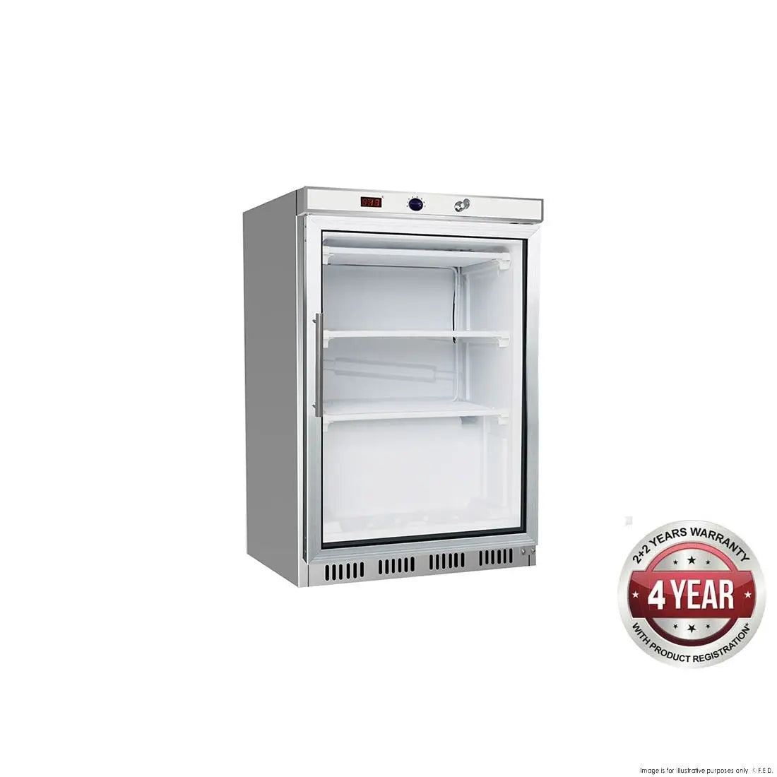 F.E.D. Temperate Thermaster HF200G S/S Display Freezer w/Glass Door - HF200G S/S Mattys