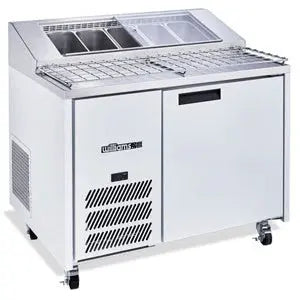 Jade Pizza - One Door White Colorbond Pizza Prep Counter Refrigerator With Blown Air Well - HJ1PCBA Mattys