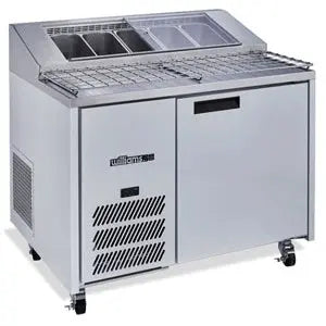 Jade Pizza - One Door Stainless Steel Pizza Prep Counter Refrigerator With Blown Air Well - HJ1PCBASS Mattys