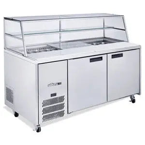 Jade Sandwich - Two Door White Colorbond Prep Counter Refrigerator With Blown Air Well - HJ2SCBA Mattys