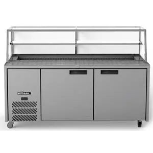Jade Sandwich - Two Door Stainless Steel Prep Counter Refrigerator With Blown Air Well - HJ2SCBASS Mattys