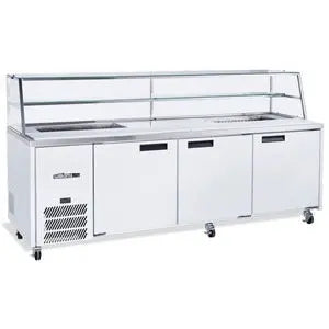 Jade Sandwich - Three Door White Colorbond Prep Counter Refrigerator With Blown Air Well - HJ3SCBA Mattys