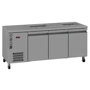 Refrigeration Opal - Three Door Stainless Steel Under Counter Refrigerator With Blown Air Well - HO3USSBA Mattys