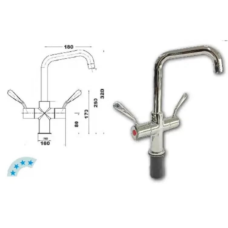 Dishwashing Jetstream Deck Mount Faucet with 180mm spout - JET3150D Mattys