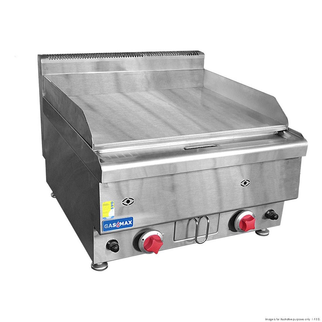 F.E.D GASMAX -JUS-TRG60E Benchtop 2 Bunner Griddle 600mm Mattys