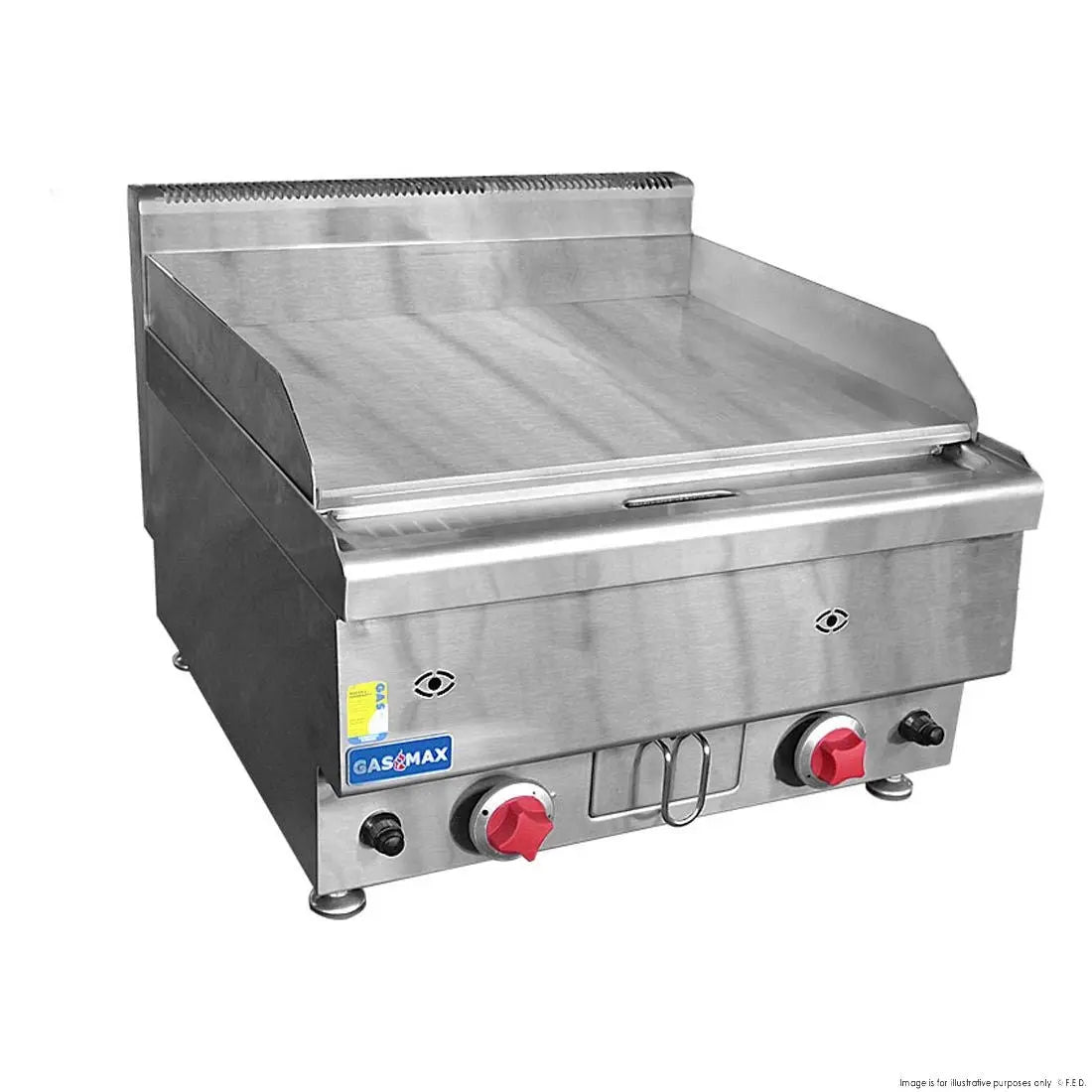 F.E.D GASMAX -JUS-TRG60E Benchtop 2 Bunner Griddle 600mm Mattys
