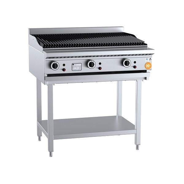 B+S K+ KCBR-9 Gas Char Broiler 900mm on Leg Stand Mattys