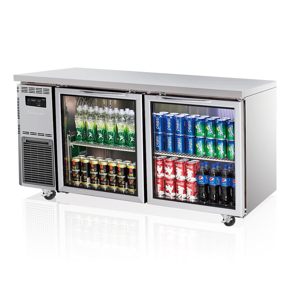 Turbo Air 2 Door Glass Door Fridge - 1500mm x 600mm deep KGR15-2-N(HC)(600) Turbo Air