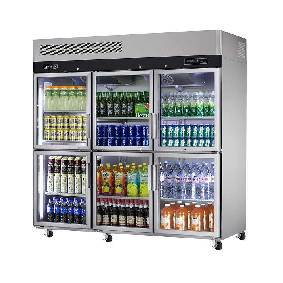 Turbo Air 6 x Half Glass Door Top Mount Display Fridge 1868L KR65-6G-N(HC) Mattys