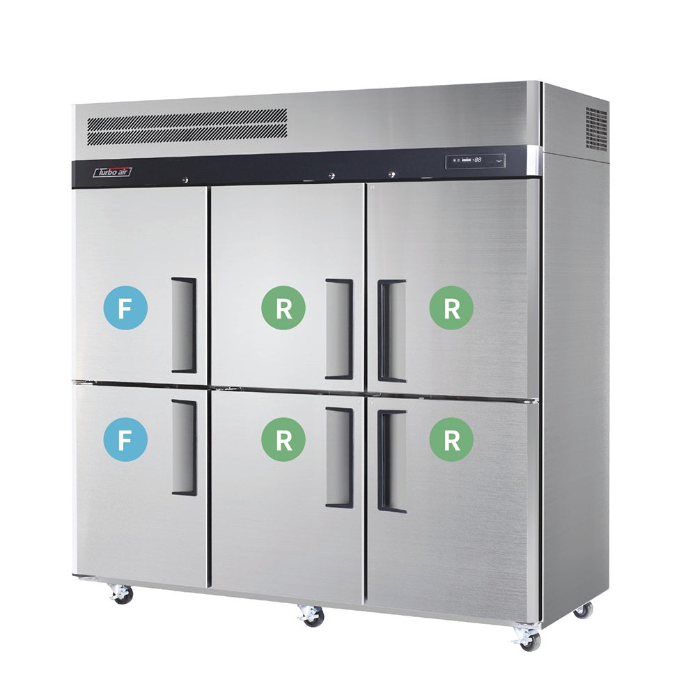 Turbo Air 6 Half Door Top Mount Dual Temp Fridge / Freezer KRF65-6-N(HC) Mattys