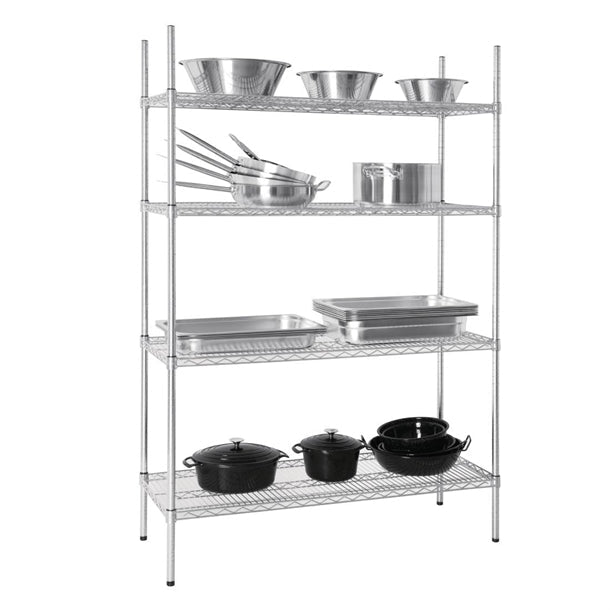 Shelving Vogue 4 Tier Wire Shelving Kit 1220x460mm - L928 Vogue