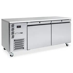 Emerald - Two Door Stainless Steel Under Counter Storage Freezer LE2USS Mattys