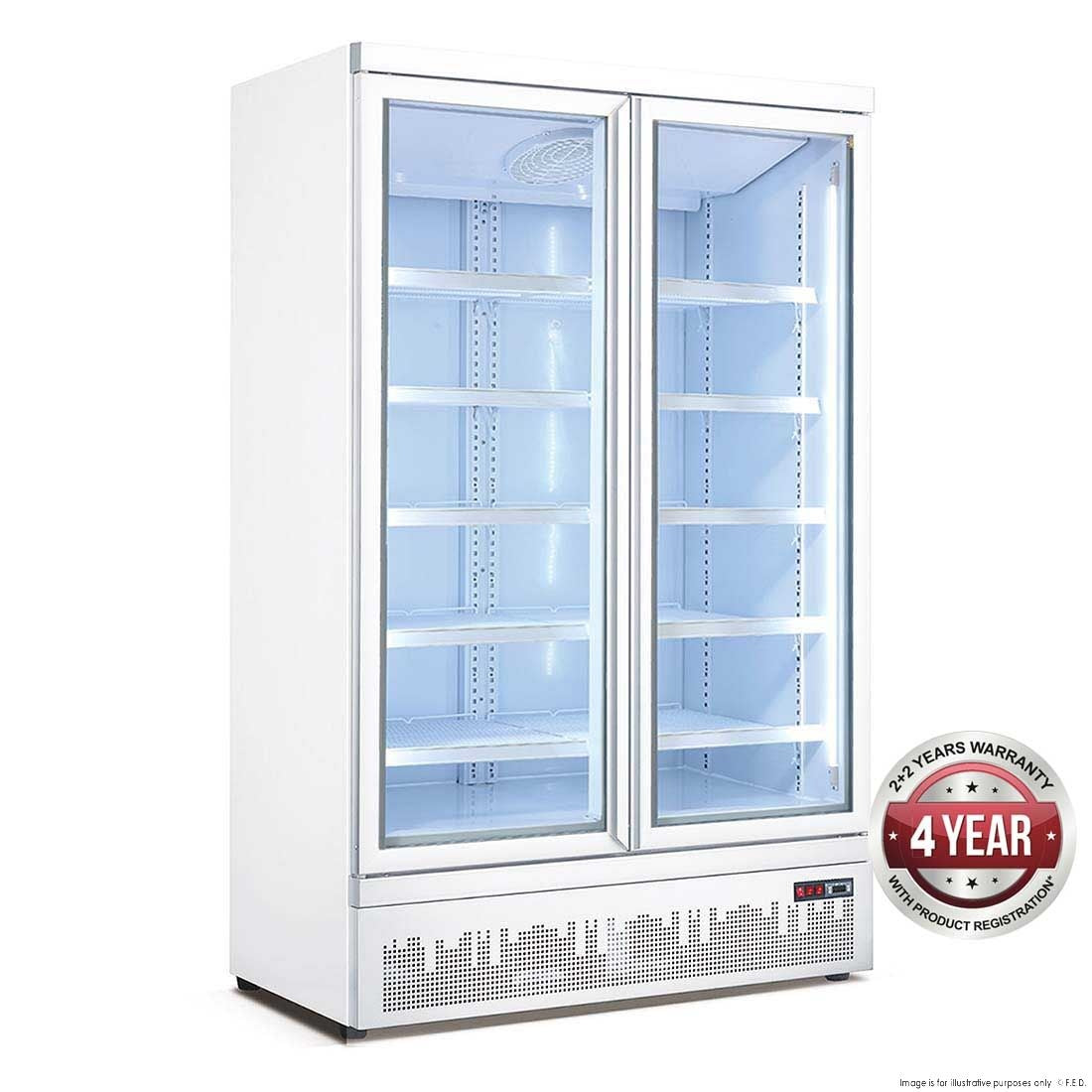 F.E.D. Temperate Thermaster Double glass door colourbond upright drink fridge bottom mounted - LG-1000GBM Mattys