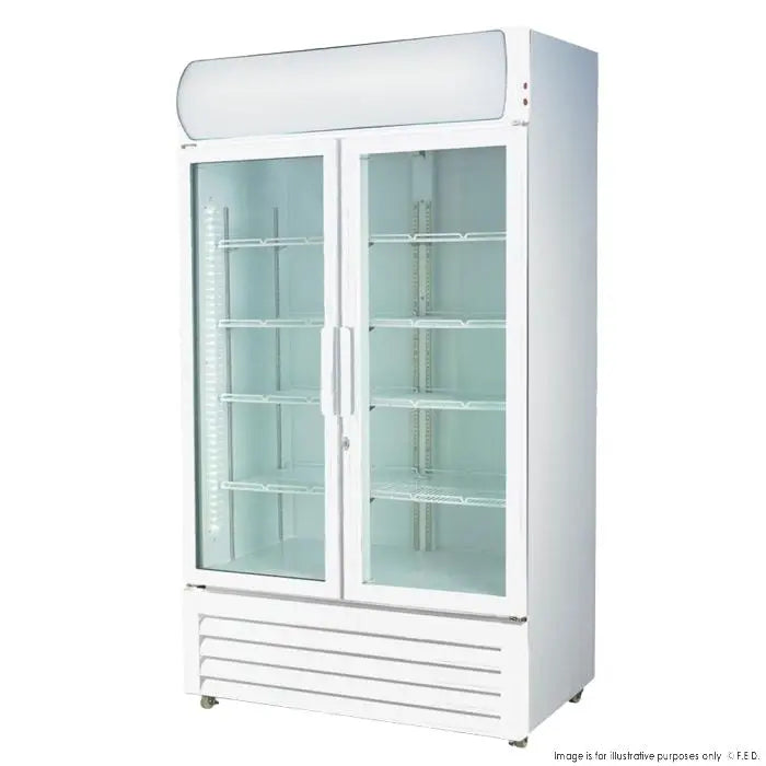 F.E.D. Thermaster LG-1000P 1000L Colourbond Upright Beverage Fridge 2 Doors White Mattys