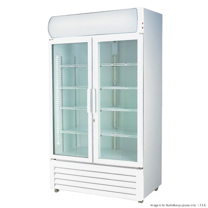 F.E.D. Thermaster LG-1000P 1000L Colourbond Upright Beverage Fridge 2 Doors White Mattys