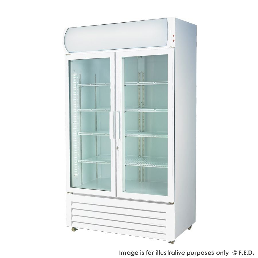 F.E.D. Temperate Thermaster Large Two Glass Door Colourbond Upright Drink Fridge LG1200GE Mattys