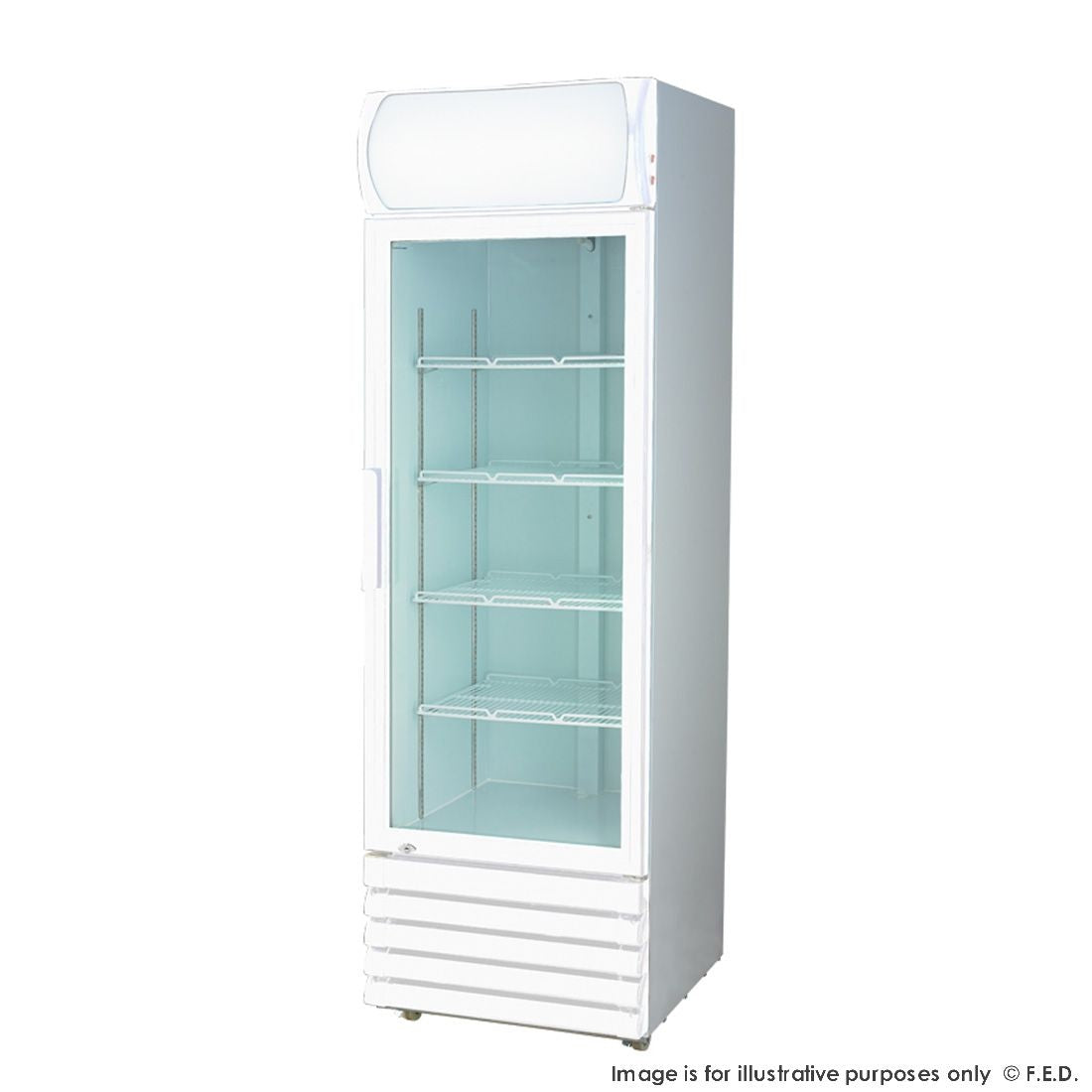 F.E.D. Single Glass Door Colourbond Upright Drink Fridge - LG-370GE Mattys