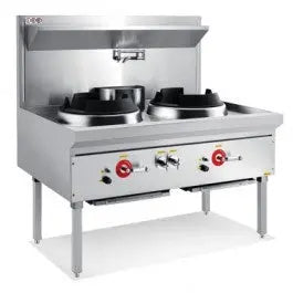 Cooking LKK-2BC Two Burner Chimney Wok Table - LKK-2BC-1 Mattys