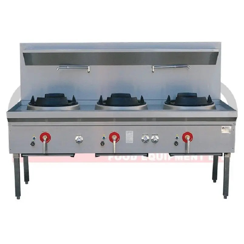 Cooking Three Burner Waterless Wok Table (Chimney) - LKK-3BC Mattys