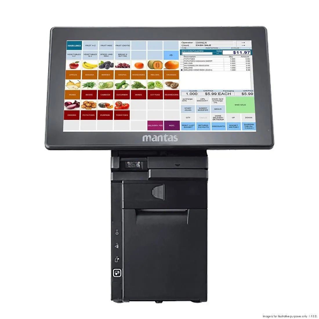 F.E.D Flag Mantas 1400 All In One Turnkey POS Solution - M1400-AIO-14 Mattys