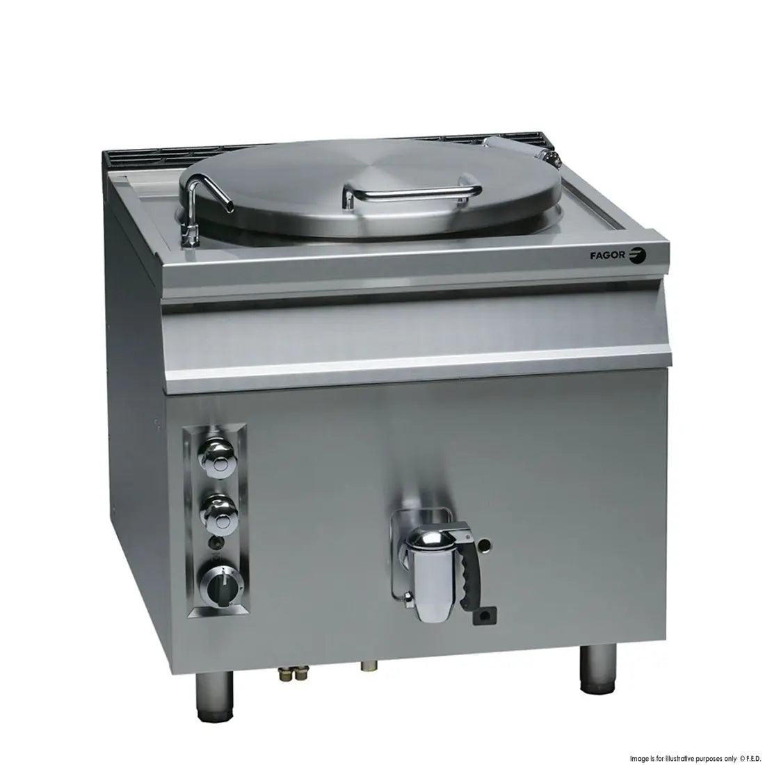 Fagor 900 series natural gas 150 litre direct boiling pan SS - MG9-15 Mattys