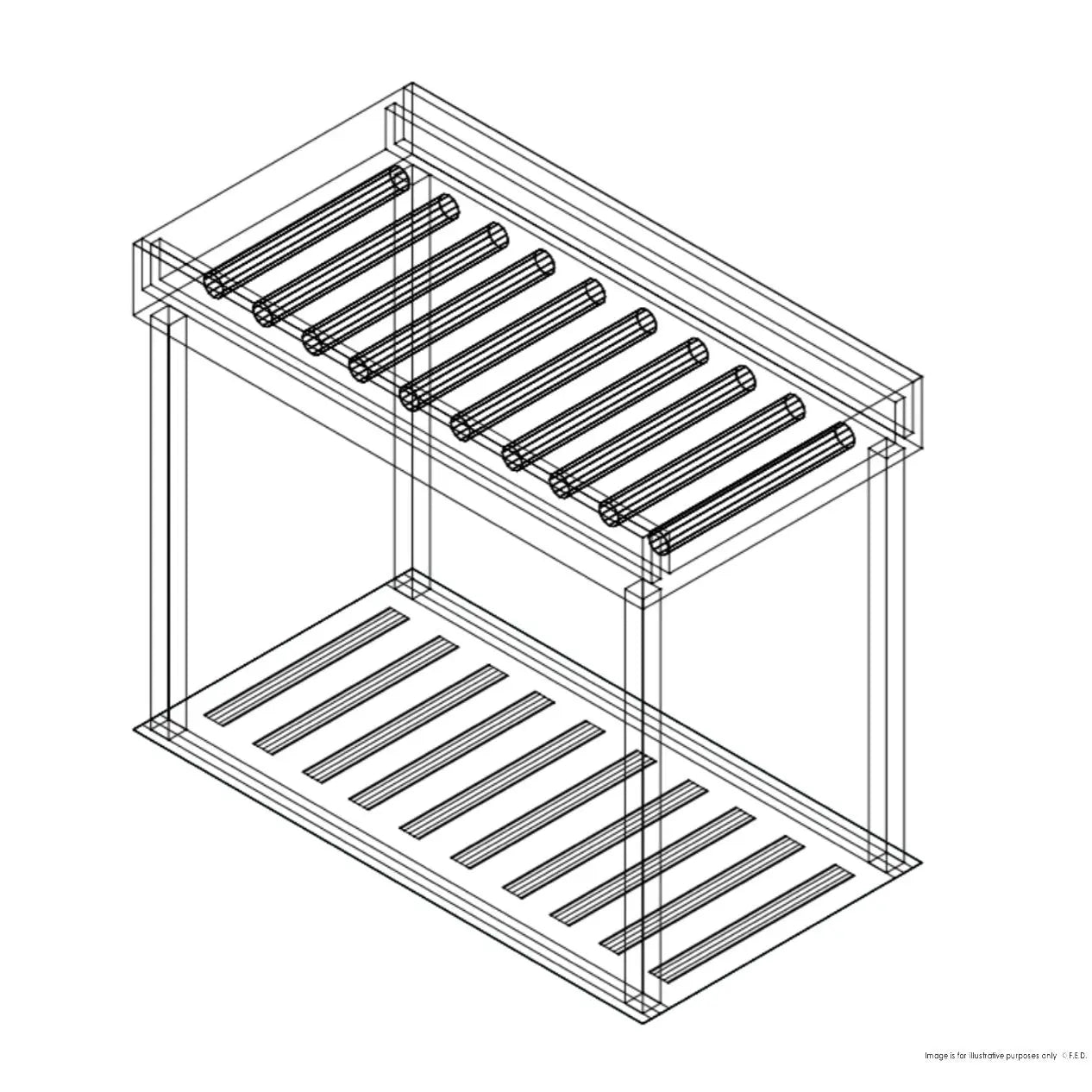 F.E.D Sinks Fagor Stainless Steel Rolling Table for 4 Baskets - MR4C Mattys