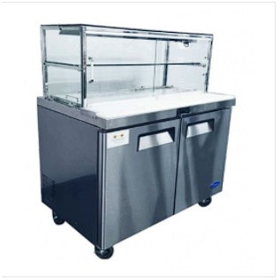 Atosa Two Door Sandwich Bar With Glass Canopy - 16 x 1/6 GN - MSF8303G Mattys