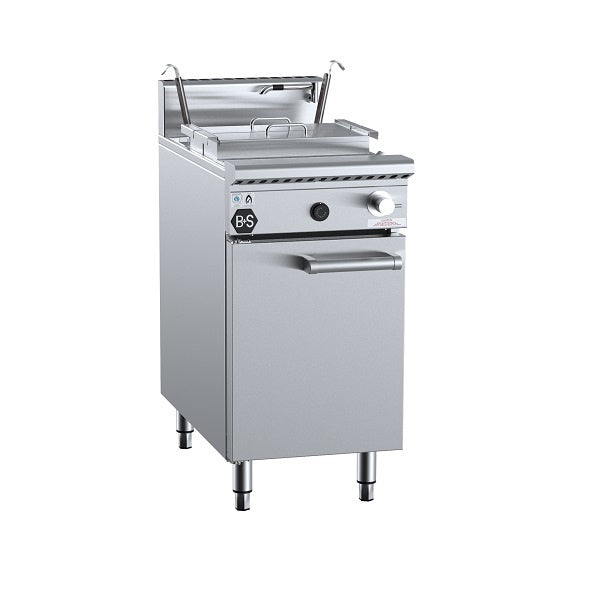 B+S Black NC-2-SW-2 Gas Noodle Cooker with Soup Warmer insert (2 rounds + 2 recs) Mattys