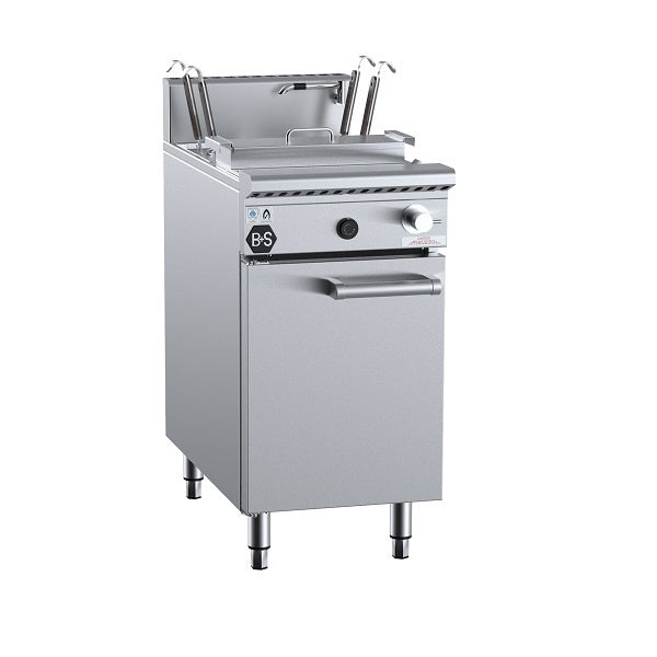 B+S Black NC-4-SW-1 Gas Noodle Cooker with Soup Warmer insert (4 rounds + 1 rec) Mattys