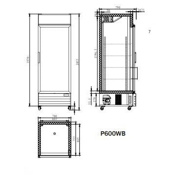 Atosa P600WB - Single Glass Door Display Fridge - 600 Litres