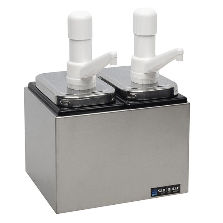 San Jamar P9712 Condiment Pump Service Center - 2 Wells Mattys
